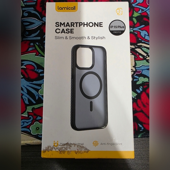 Black Smartphone Case for iPhone 15 Plus - Picture 1 of 4